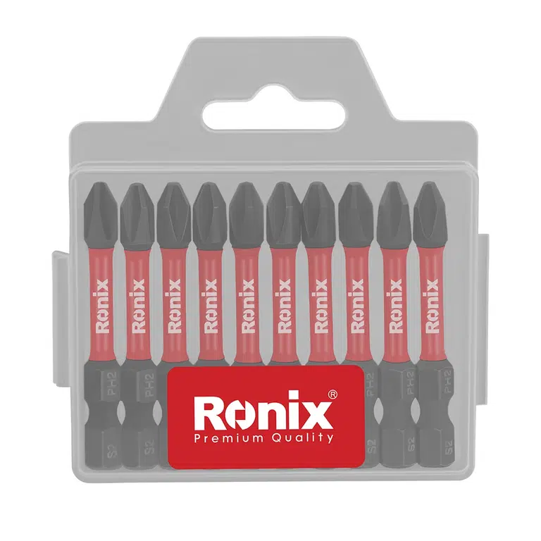 50 მმ PH2 დარტყმითი ბიტების ნაკრები Ronix RH-5461, 10ც — სხვა აქსესუარები