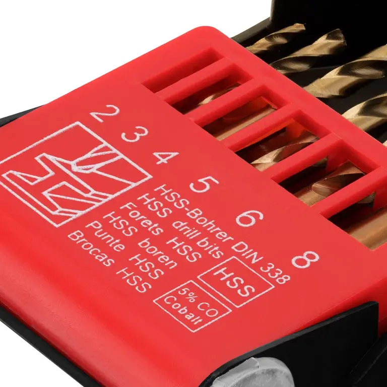 მეტალის ბურღების ნაკრები 5% კობალტი HSS Ronix RH-5529, 2-8მმ 6ც — ბურღები