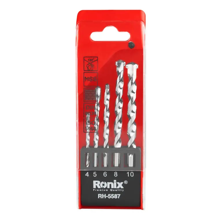 ბეტონის ბურღების ნაკრები Ronix RH-5587 5ც — ბურღები