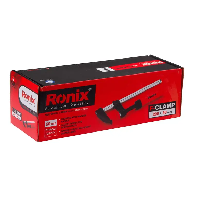 ხრახნიანი ფიქსატორი, დამჭერი RONIX RH-7211, 200×50მმ — ბრტყელტუჩები და მომჭერები